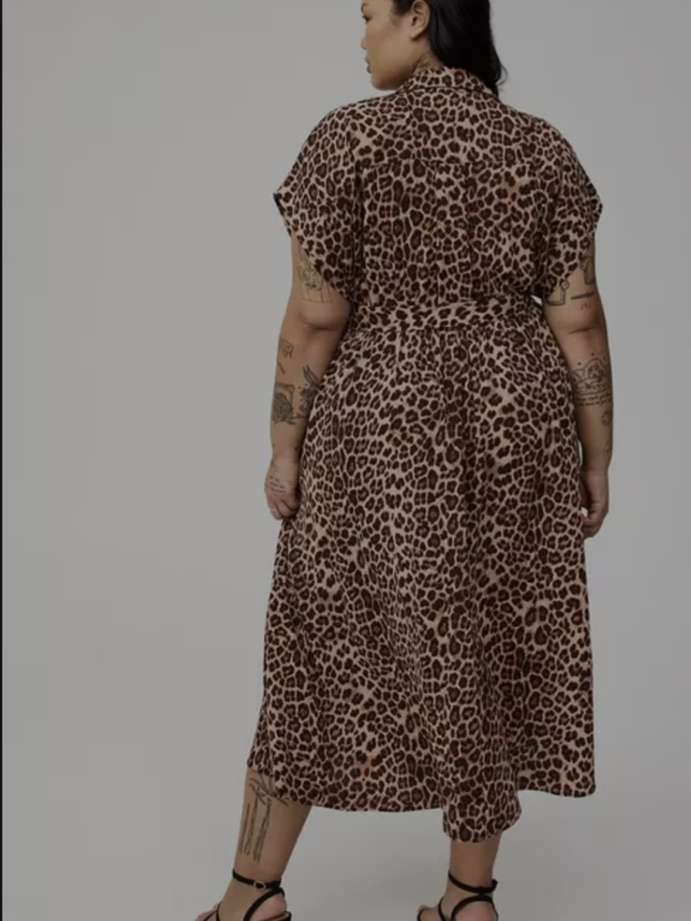 Torrid Brown and Black Leopard Print Tea-Length Dress - Picture 4 of 5